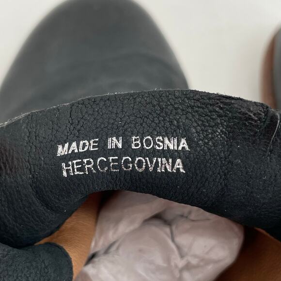 A.S.98 Black Leather Mules Silver Studded Heeled Shoes Boho Cottage EU Size 36 - Picture 15 of 15